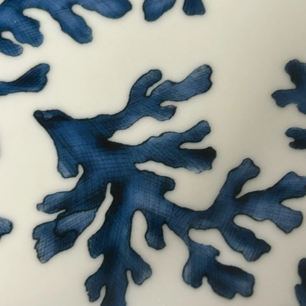 Z Gallerie Blue Coral Porcelain 8” Salad Plates. Set Of 2. Retired HTF